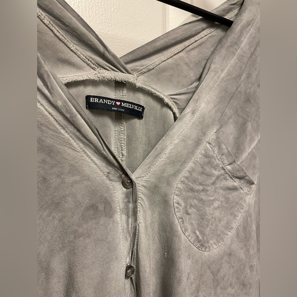 Light grey off the shoulder long sleeve top